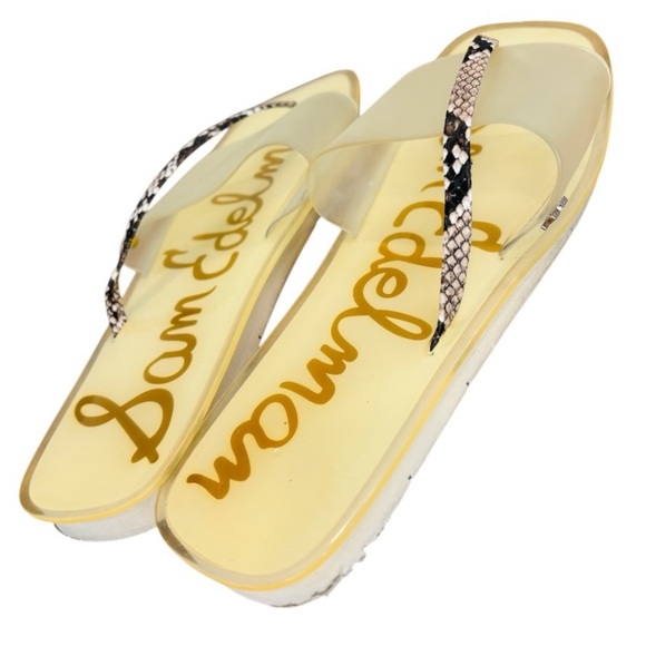 Sam Edelman Luciana Women’s Semi Opaque Transparent Yellow Slide Sandals - Picture 6 of 9